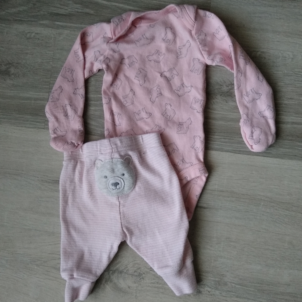 NB pink teddy bear outfit